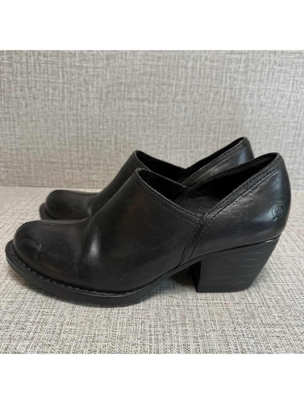 Born Booties Women's Sz 9.5 Black Leather Kerri Ankle Zipper Comfort Western